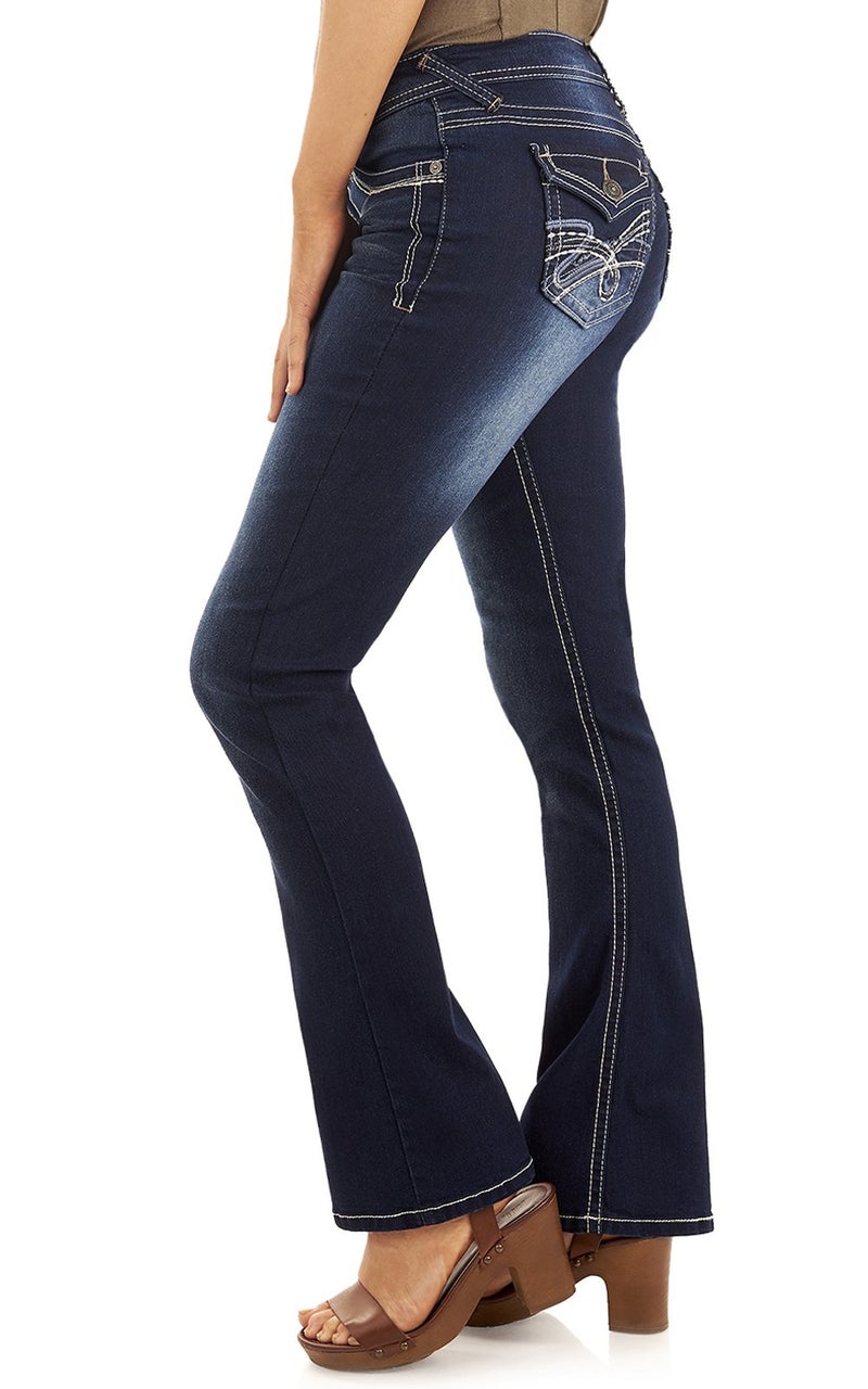 WallFlower Legendary Bootcut Jeans for Women, Classic Fit Mid-Rise Insta Stretch Denim in Standard and Plus Size, Juniors Jeans - Amy, 16 Plus - Image 3
